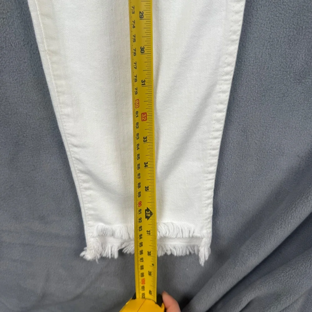 Madewell‎ 10 High-Rise Skinny Jeans White Button Fly Raw Hem K9108 Size 30 NEW